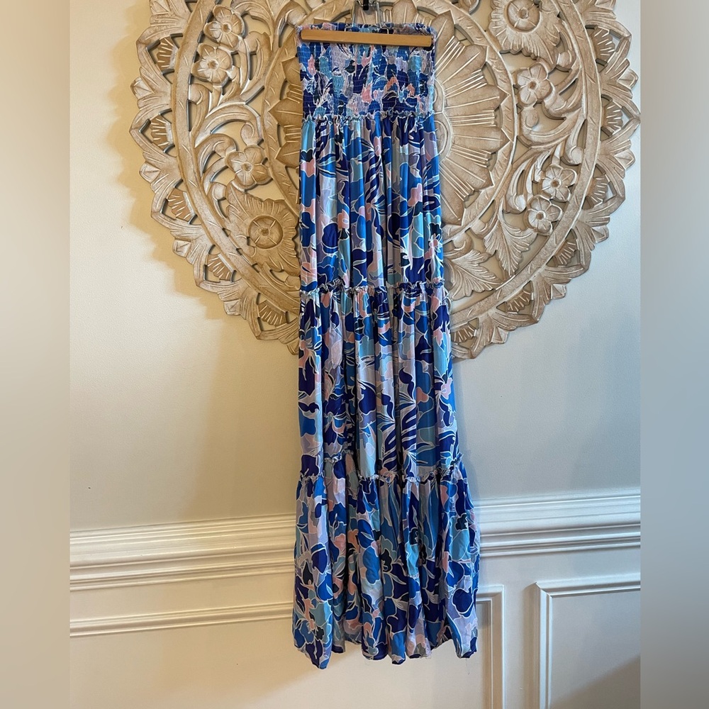 Floral Strapless Maxi Dress